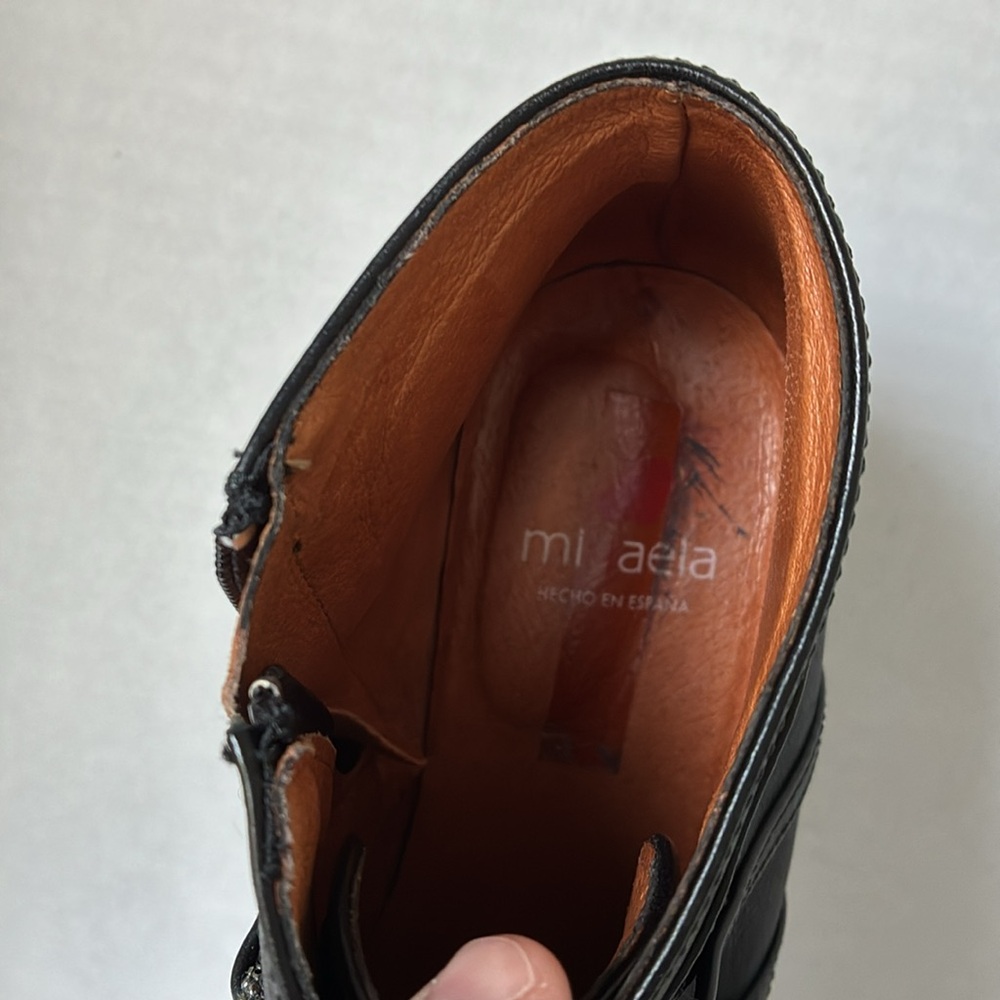 Leather Ankle Booties Replaceable Sparkle Shoelac… - image 3